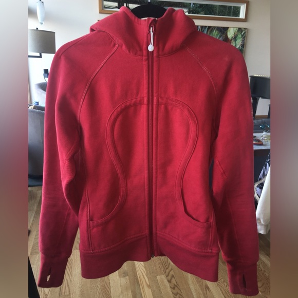 Lululemon Red It’s Just Lunch Scuba Hoodie Full Zip Jacket - Picture 6 of 17